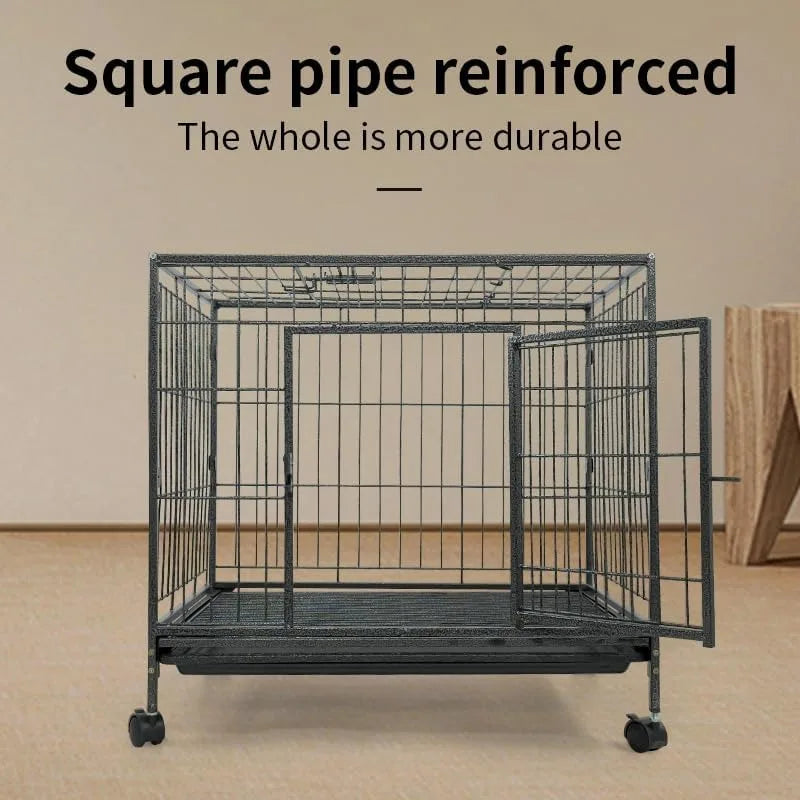 Premium Heavy Duty Double Door Dog Crate Escape Proof Kennel