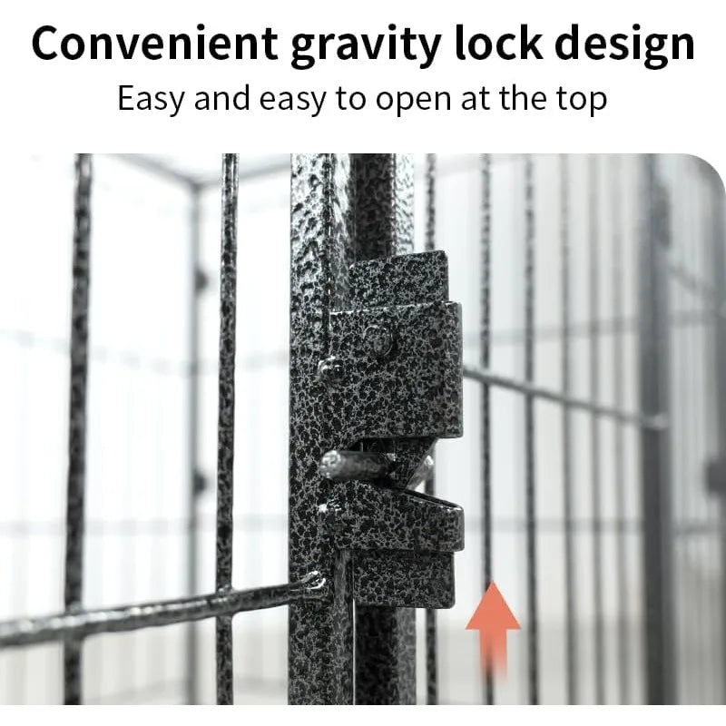 Premium Heavy Duty Double Door Dog Crate Escape Proof Kennel