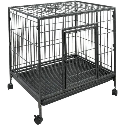 Premium Heavy Duty Double Door Dog Crate Escape Proof Kennel