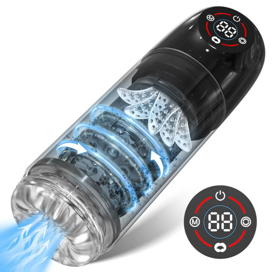 New LCD Automatic Rotation Male Masturbator Vacuum Pump