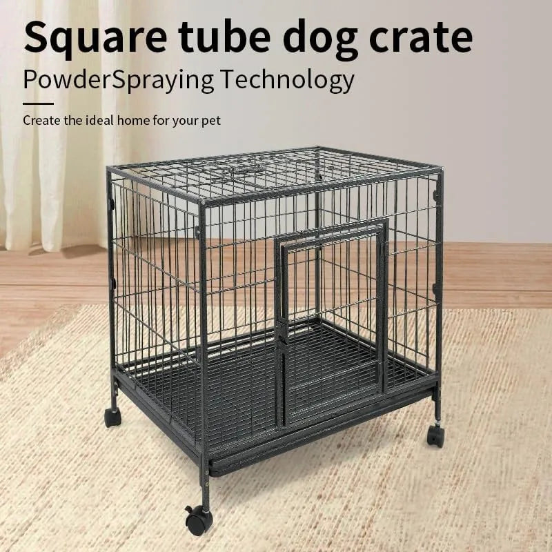 Premium Heavy Duty Double Door Dog Crate Escape Proof Kennel